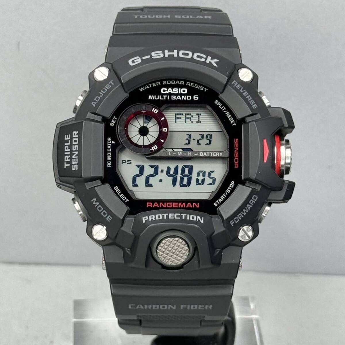 極美品 箱説タグ付G-SHOCK GW-9400J-1JF レンジマン タフソーラー 電波受信 電波ソーラー マルチバンド6 方位/気圧/温度計トリプルセンサーの画像5