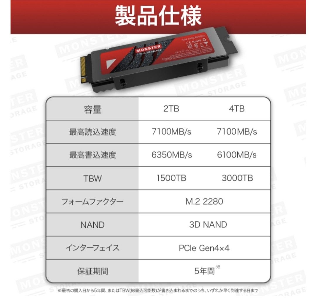 Monster Strage MS950G70PCIe4HSE-04TB NVMe SSD 4TB