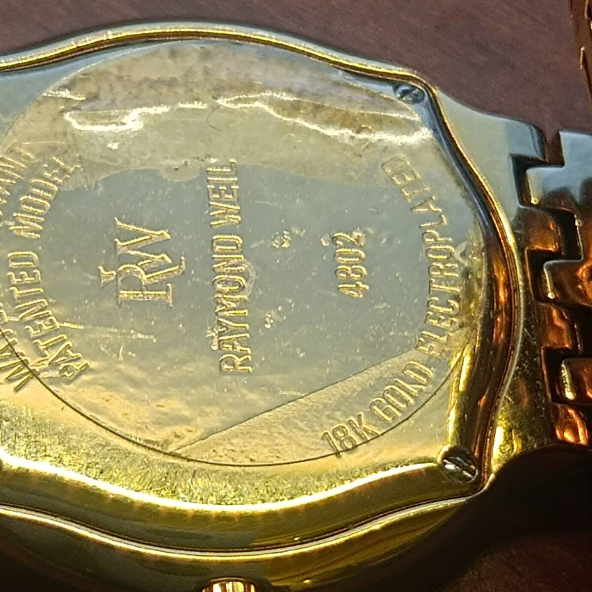 Raymond Weil Geneva Fidelio 4802 18K Gold Electroplated Mens Watch Vintage Date