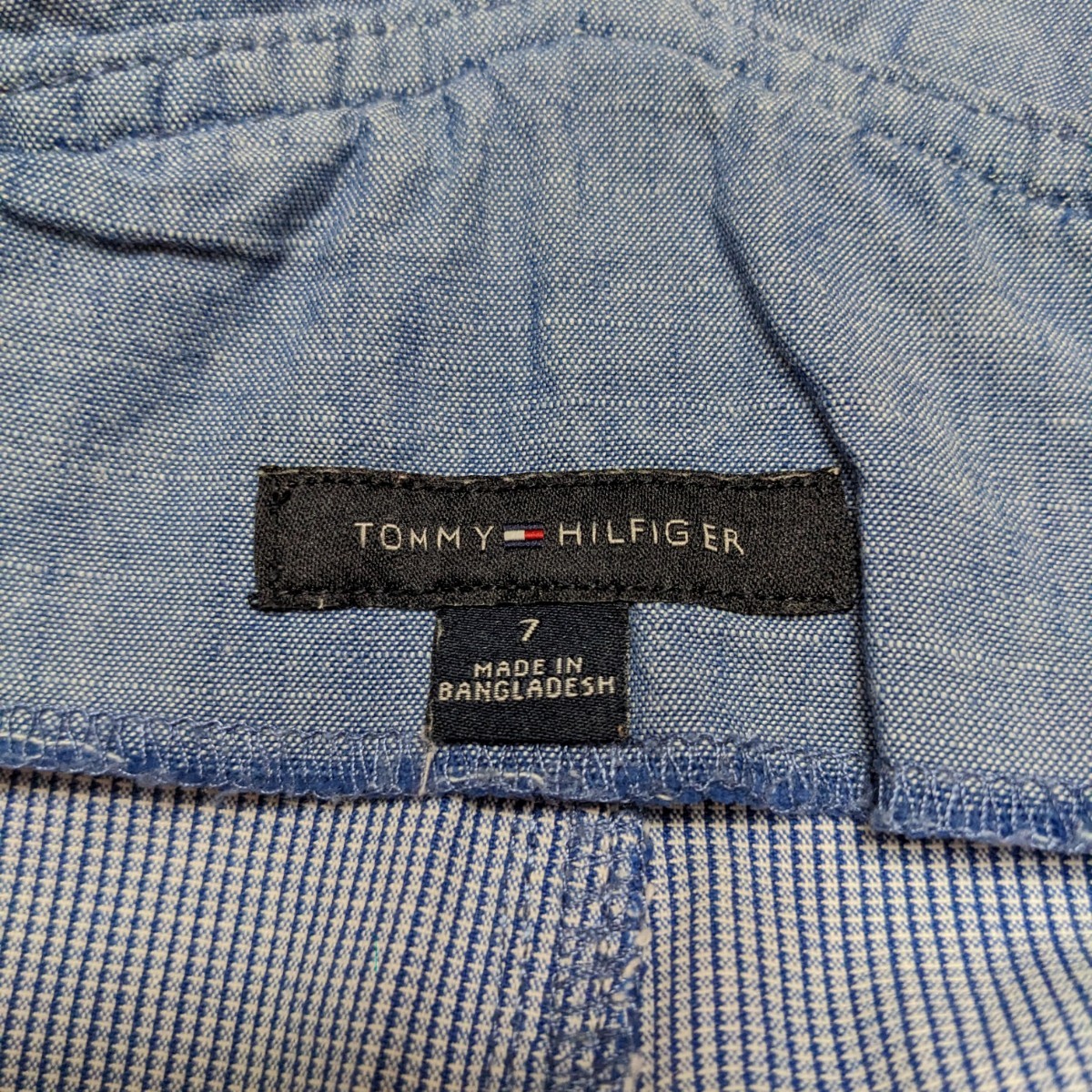 ☆SC14 訳有 TOMMY HILFIGER トミーヒルフィガー 子供 キッズ 7 120 130 男の子 男子 オーバーホール ブルー 格子 チェック ショート丈_画像5