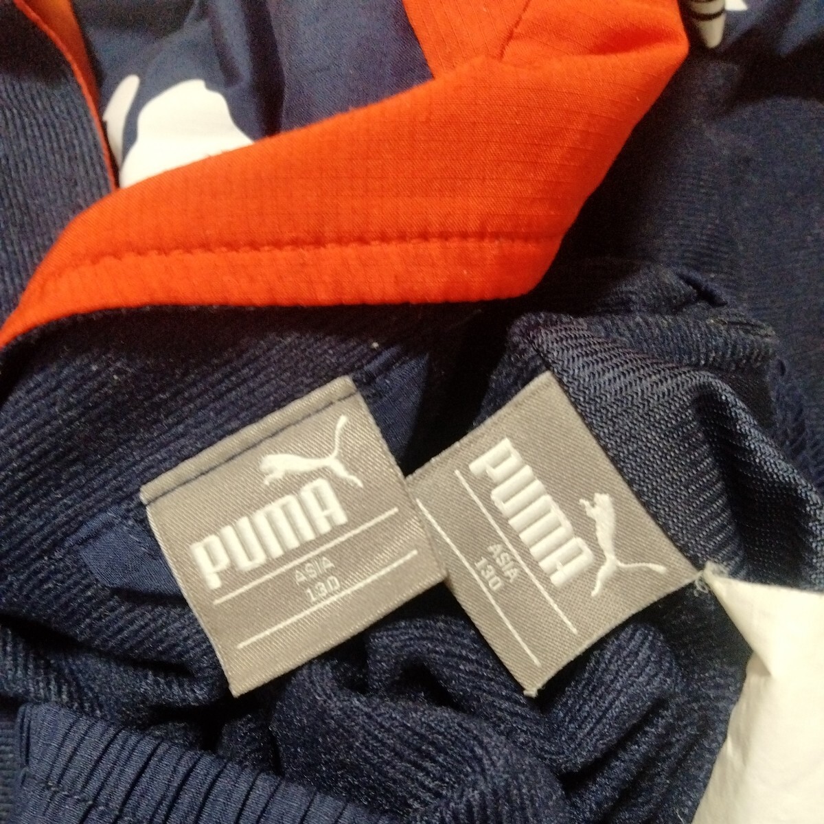 ☆AC117 まとめ 2枚 セット 福袋 男子 男の子 セットアップ 上下 ジャンバー パンツ ズボン プーマ puma 130 紺 ブルゾン ネイビー_画像7