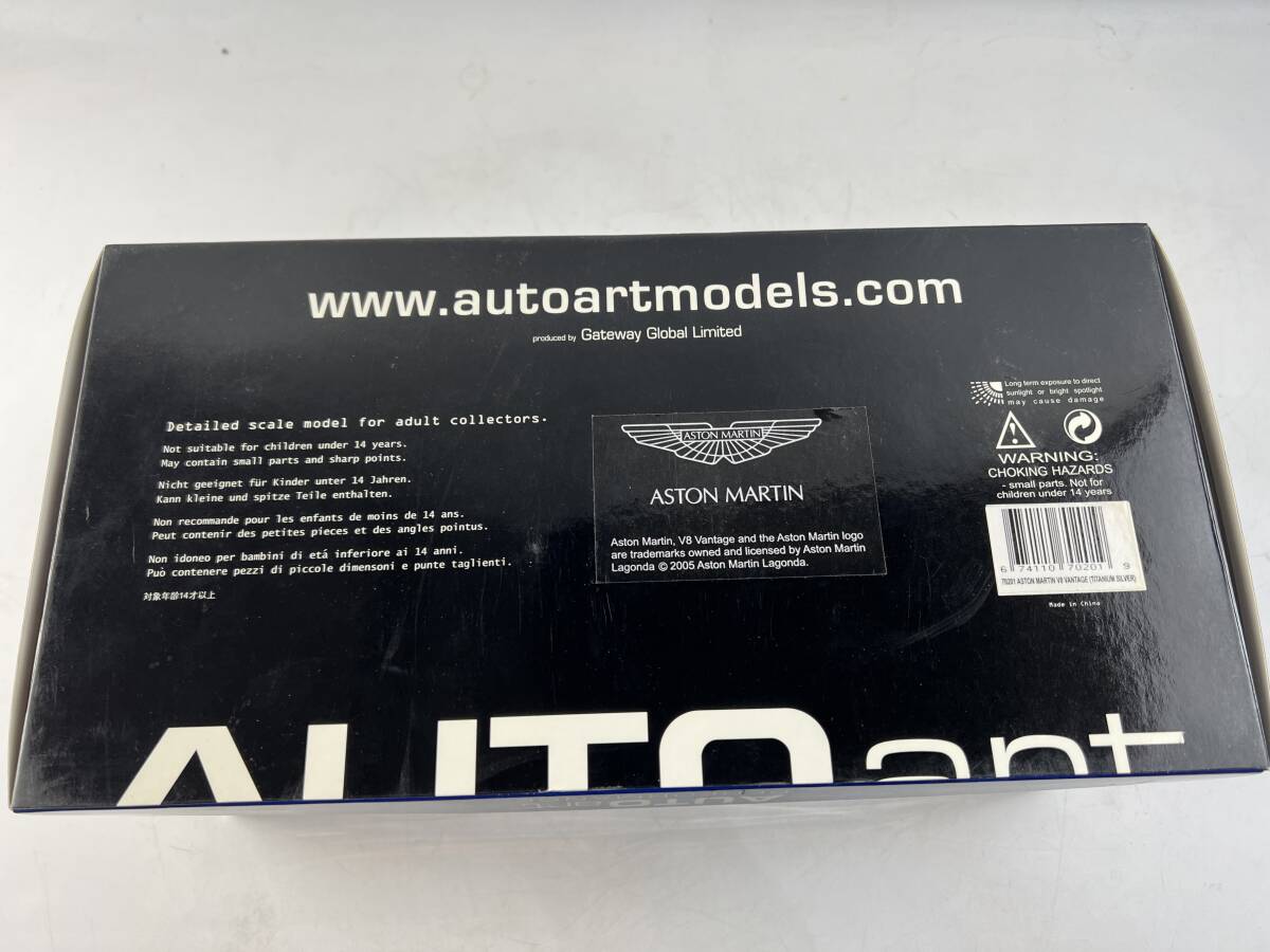 ほぼ未使用 １円～ AUTOart オートアート 1/18 Aston Martin アストンマーティン V8 ヴァンテージ シルバー 70201 ミニカー １円～ Xの画像8