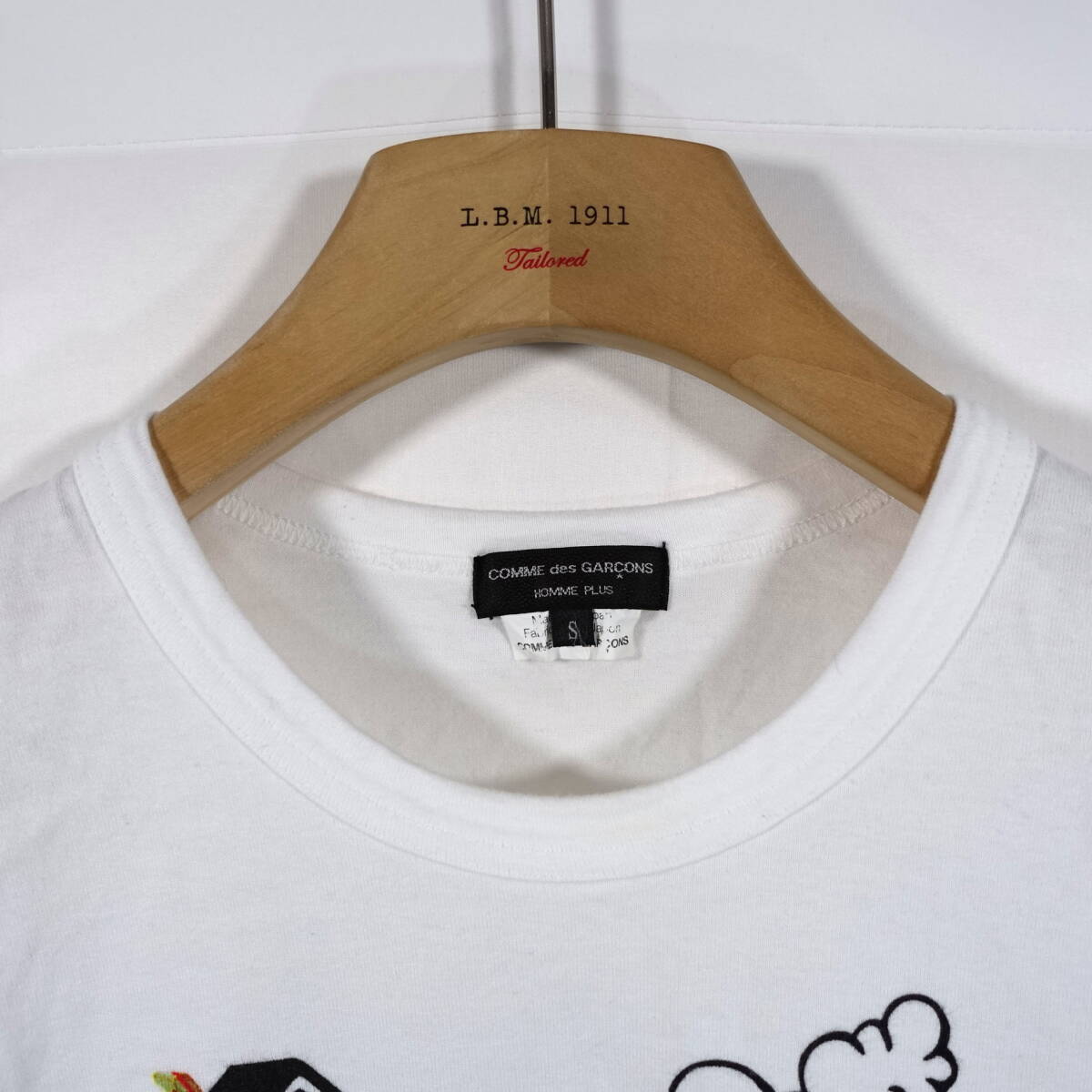 【良品】コムデギャルソンオムプリュス　ポッププリントＴシャツ　アルベロベロ　COMME des GARCONS Homme Plus　サイズＳ　白_画像4