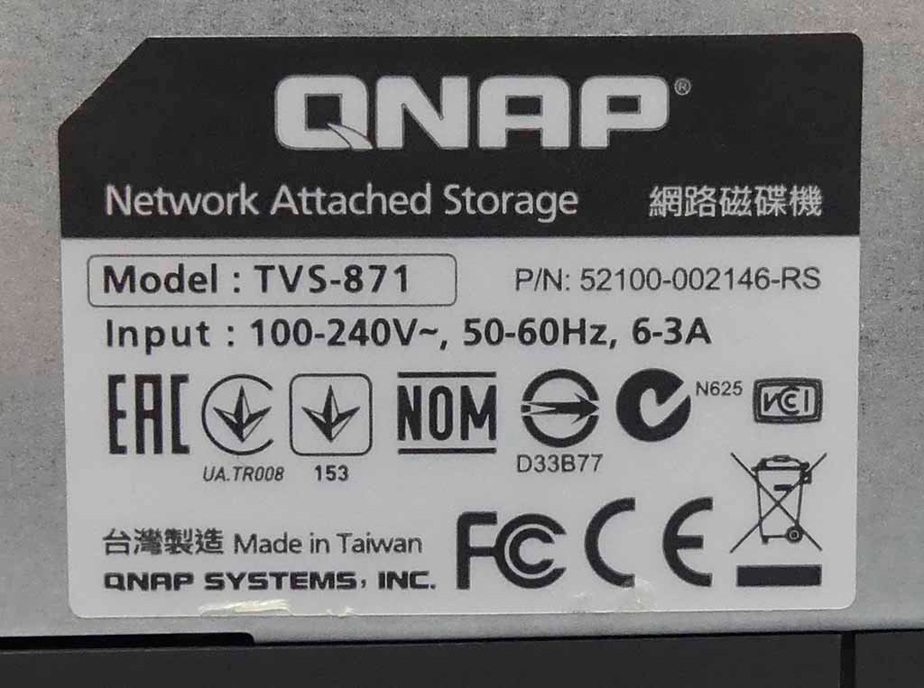QNAP TVS-871 16TB(2TBx6) 中古 現状渡し 液晶不良 ジャンク処分 ○ S2403-6403_画像8