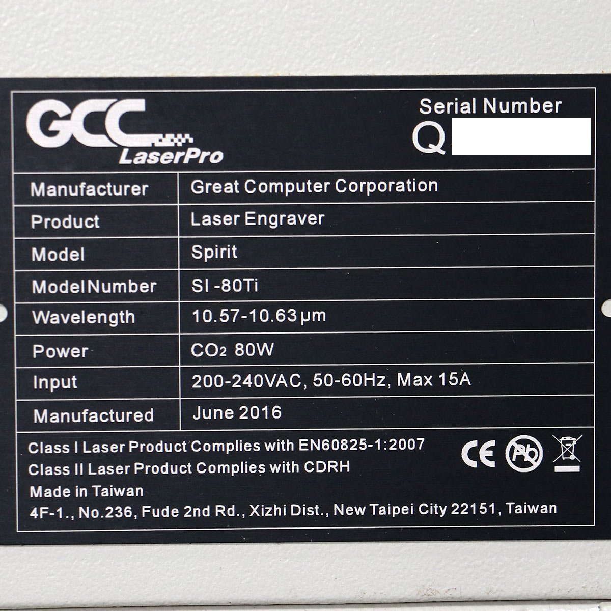 【来店引取限定！】コムネット / GCC LaserPro SPIRIT LS SI-80Ti CO2 80W / レーザー加工機 【中古/通電のみ/現状渡し】J#H_画像8