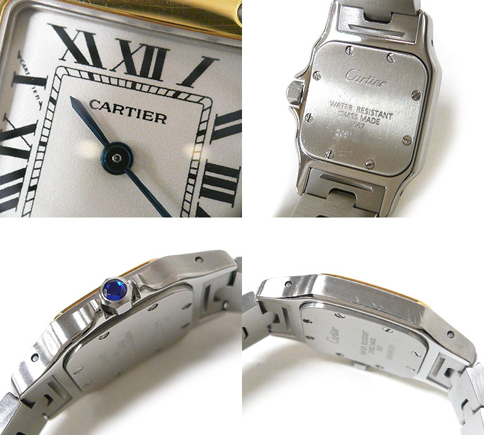 ◎Cartier カルティエ サントスガルベSM 1567 クォーツ腕時計 K18YG×SS コンビ ホワイト文字盤 稼働 W20012C4 レディース ON5774の画像4