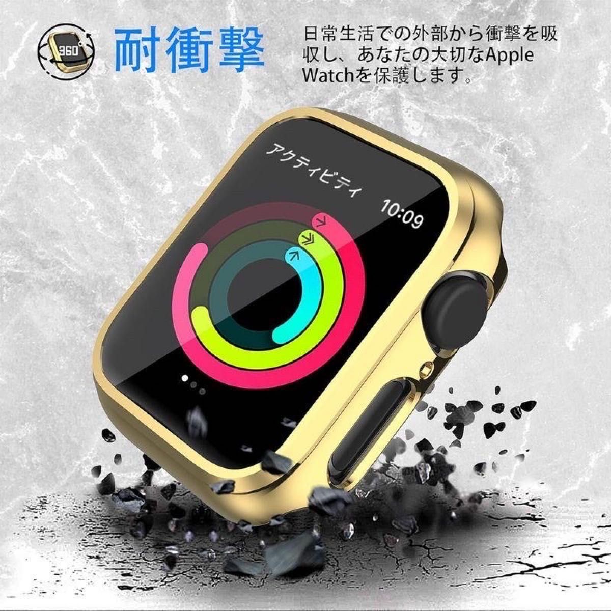 KIMOKU コンパチブル アップルウォッチ ケース 49mm カバー ゴールド かっこいい Apple Watch