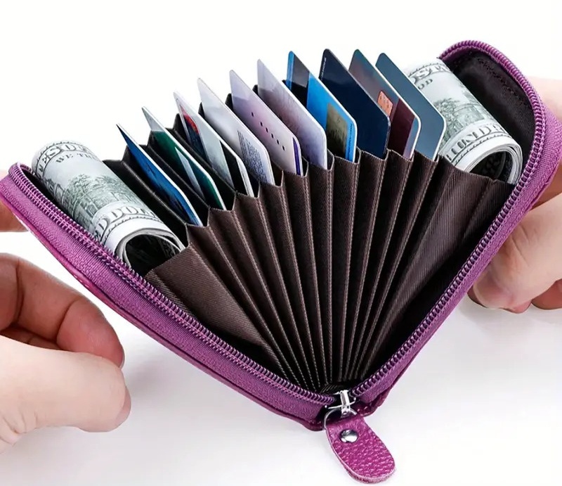 新品未使用 定期入れ 縦型 カードホルダー ピンク 大容量 マルチ パスケース カードバッグ コイン財布 財布 送料無料_画像8