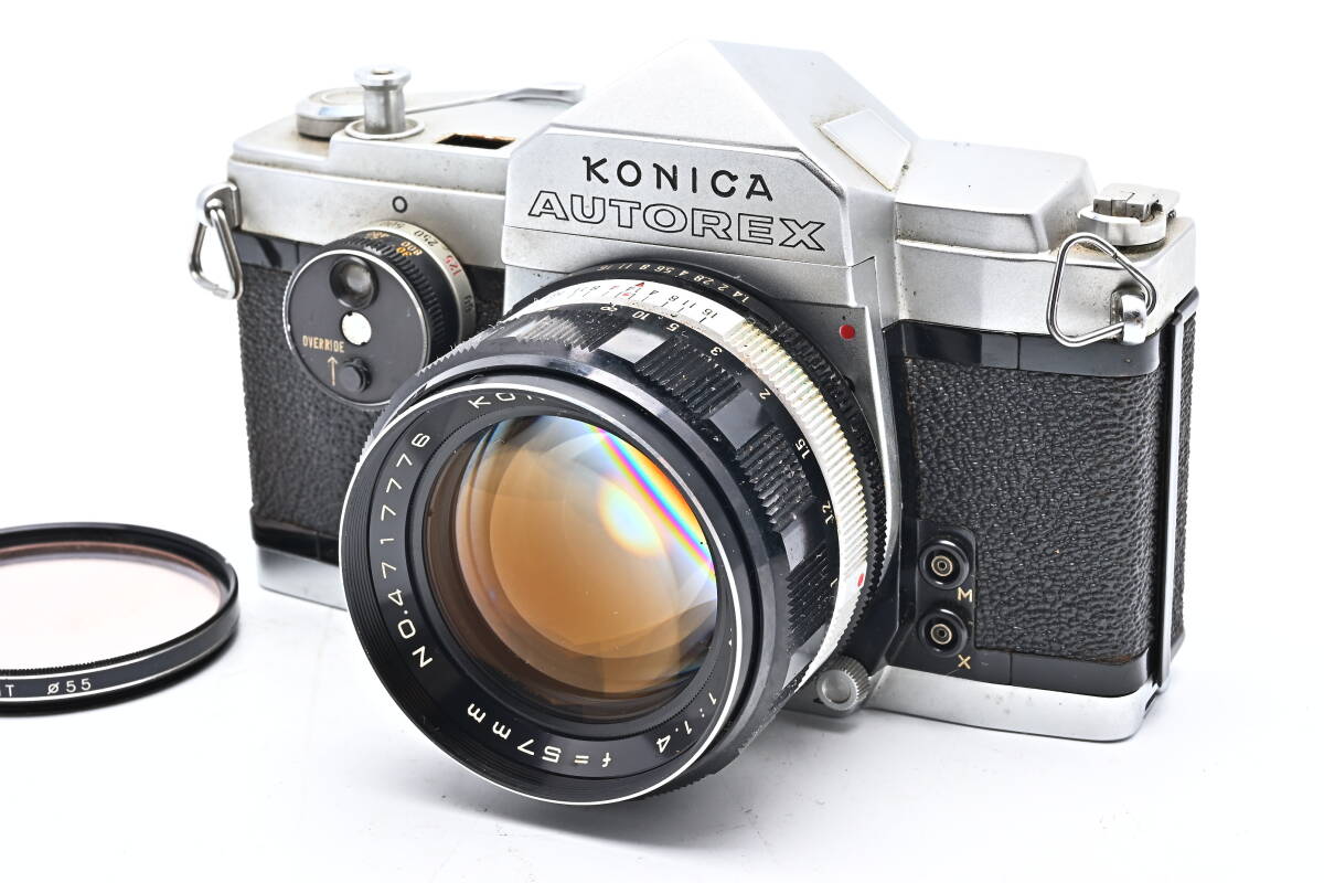 1C-632 Konica コニカ AUTOREX HEXANON 57mm f/1.4 一眼レフフィルムカメラ マニュアルフォーカス_画像1