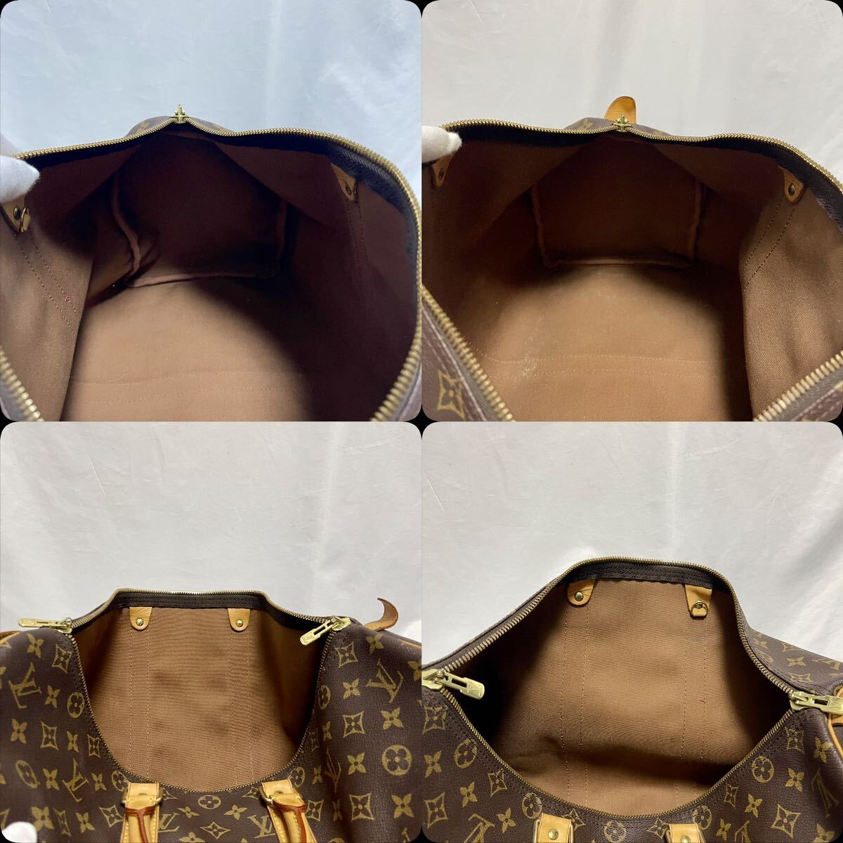 1円〜③ 美品 LOUIS VUITTON M41428 ルイ・ヴィトン モノグラム キーポル45 ボストンバッグ 南京錠 ネームプレート_画像6