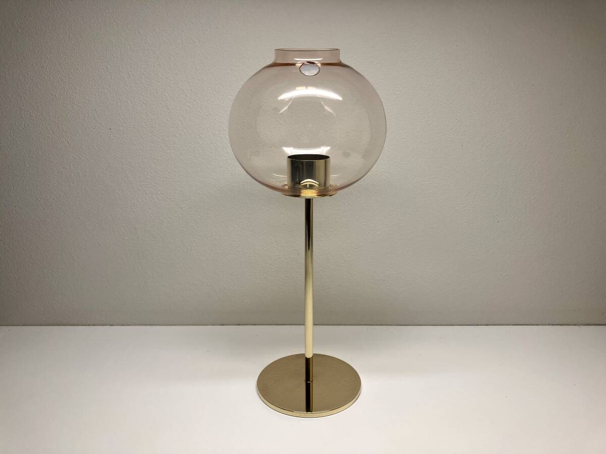 ハンス・アウネ・ヤコブソン キャンドルホルダー スウェーデン ランプ 北欧 HANS-AGNE JAKOBSSON BRASS AND GLASS SWEDEN_画像1