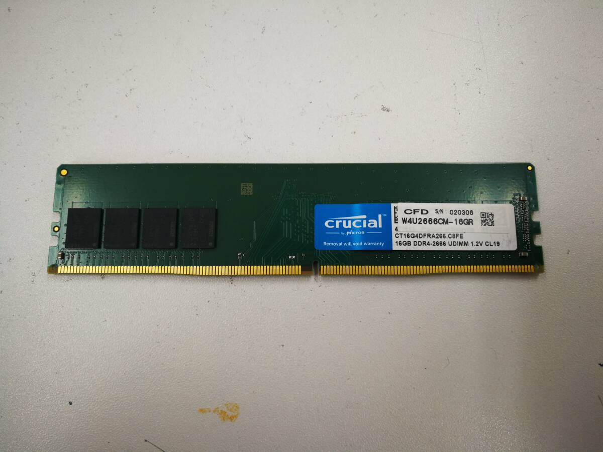 保証あり crucial製 DDR4-2666 PC4-21300 メモリ 16GB デスクトップパソコン用_画像1