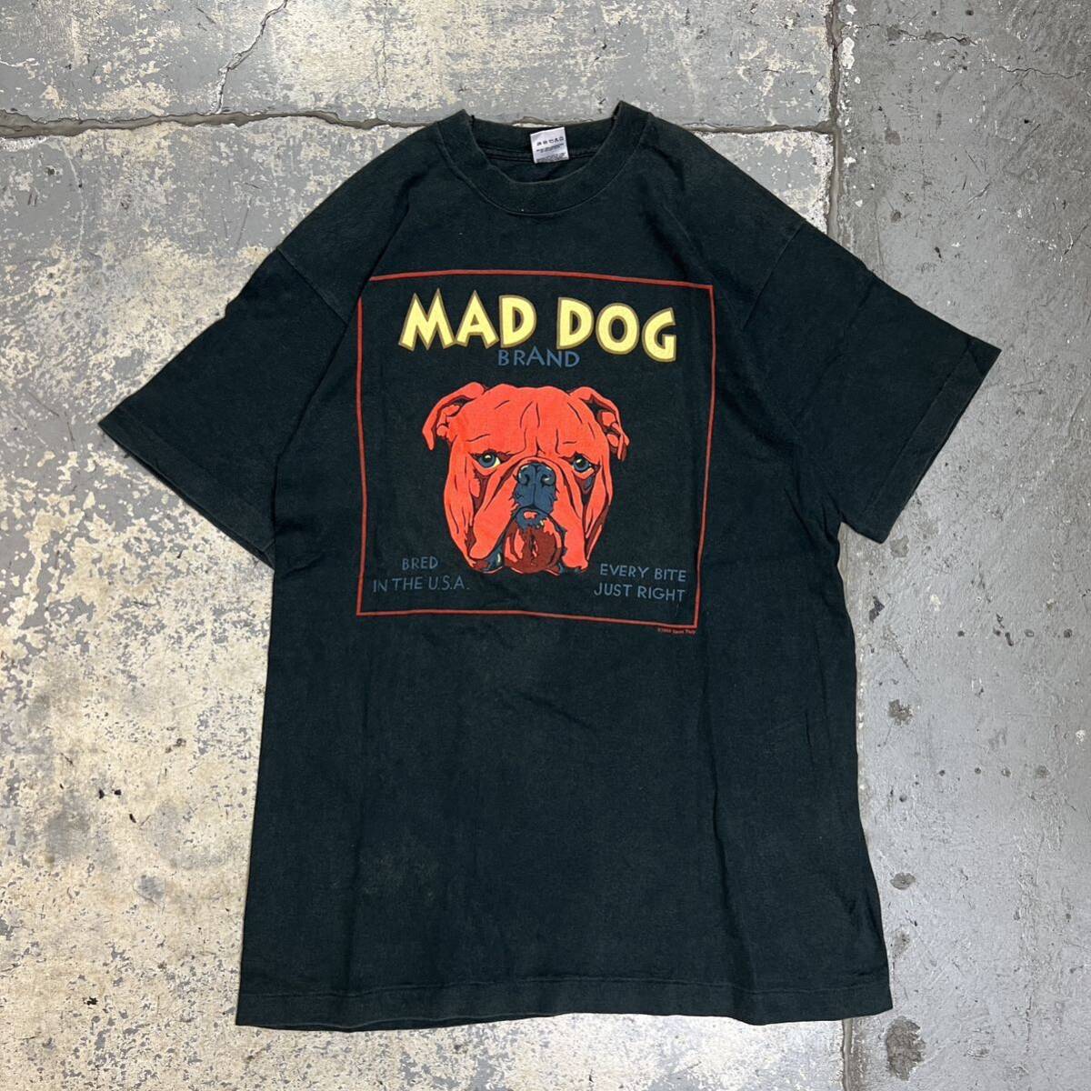 90s maddogbrand Tシャツ フルーツボディ　シングルステッチ　半袖 vintage USA製 アメリカ製　ビンテージ　ストリート　サイズL_画像1