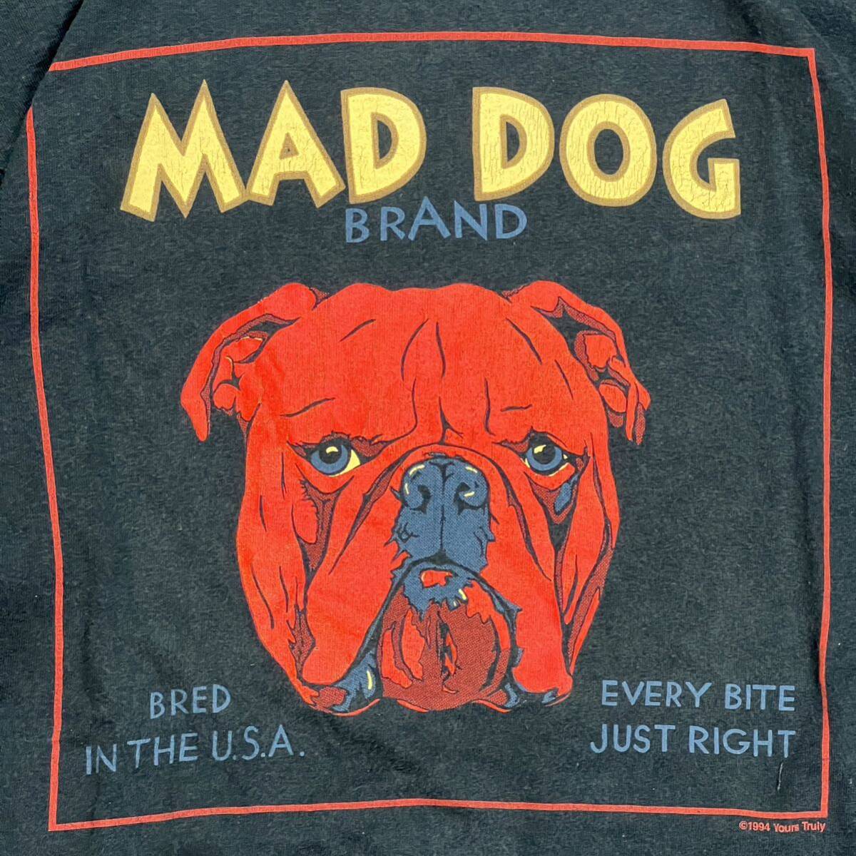 90s maddogbrand Tシャツ フルーツボディ　シングルステッチ　半袖 vintage USA製 アメリカ製　ビンテージ　ストリート　サイズL_画像2