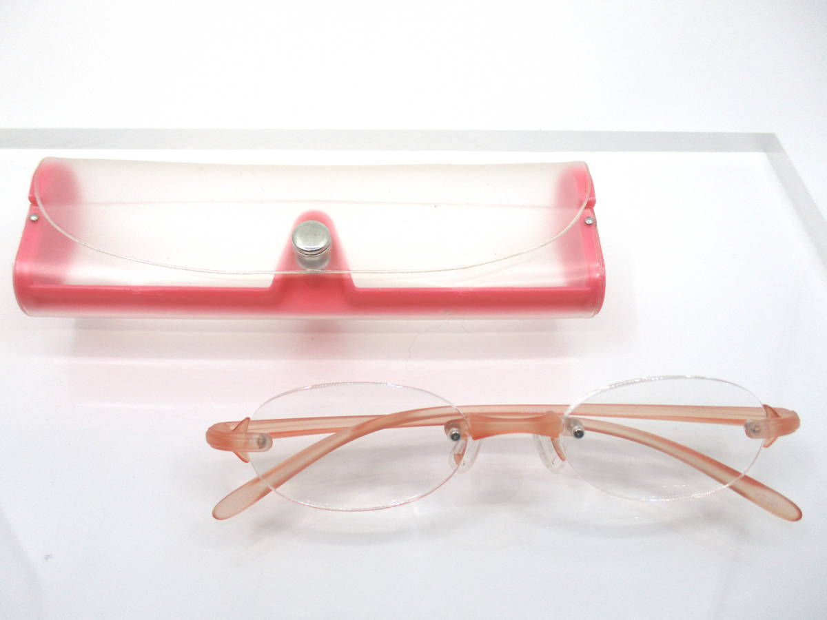 [ free shipping ] farsighted glasses +2.0 light weight leading glass sini Agras TR90 two-point frame none pink simple stylish case attaching 