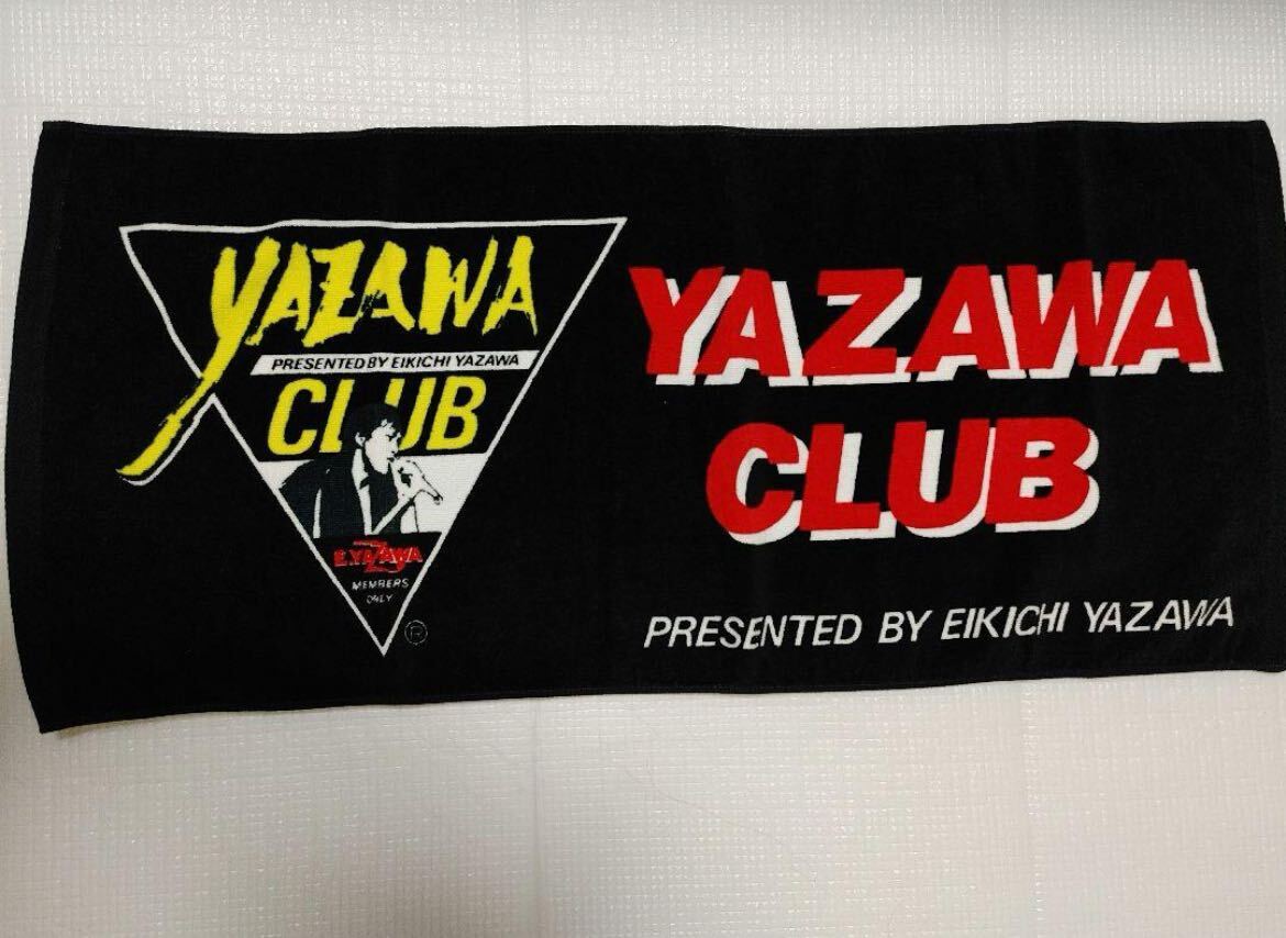 【新品・未使用】矢沢永吉 YAZAWA CLUB 限定 フェイスタオル当時物 ブラック _画像1