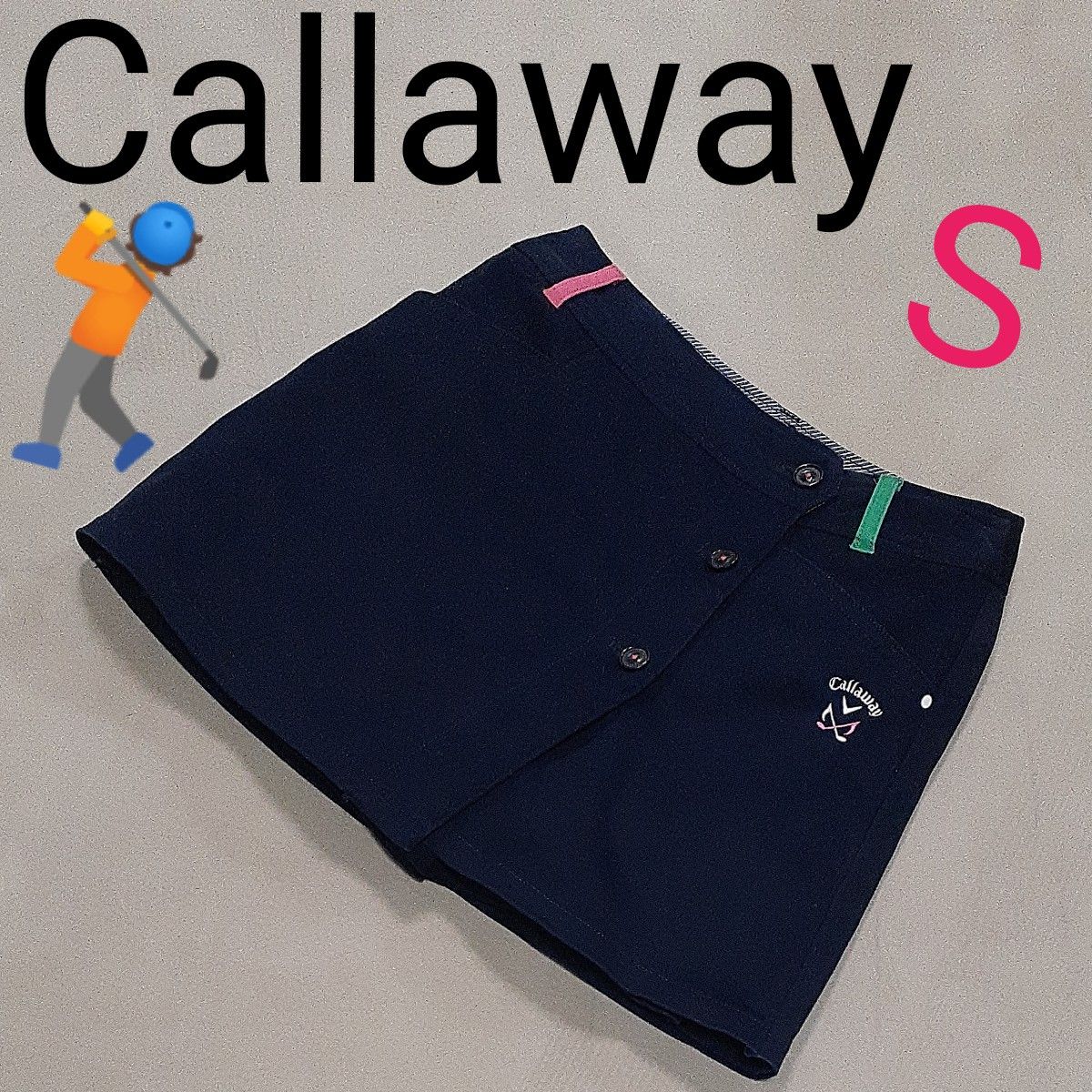 【超美品】キャロウェイ　Callaway  スカート ゴルフウェア ネイビー系　濃紺 GOLF ゴルフ　キュロットスカート　S