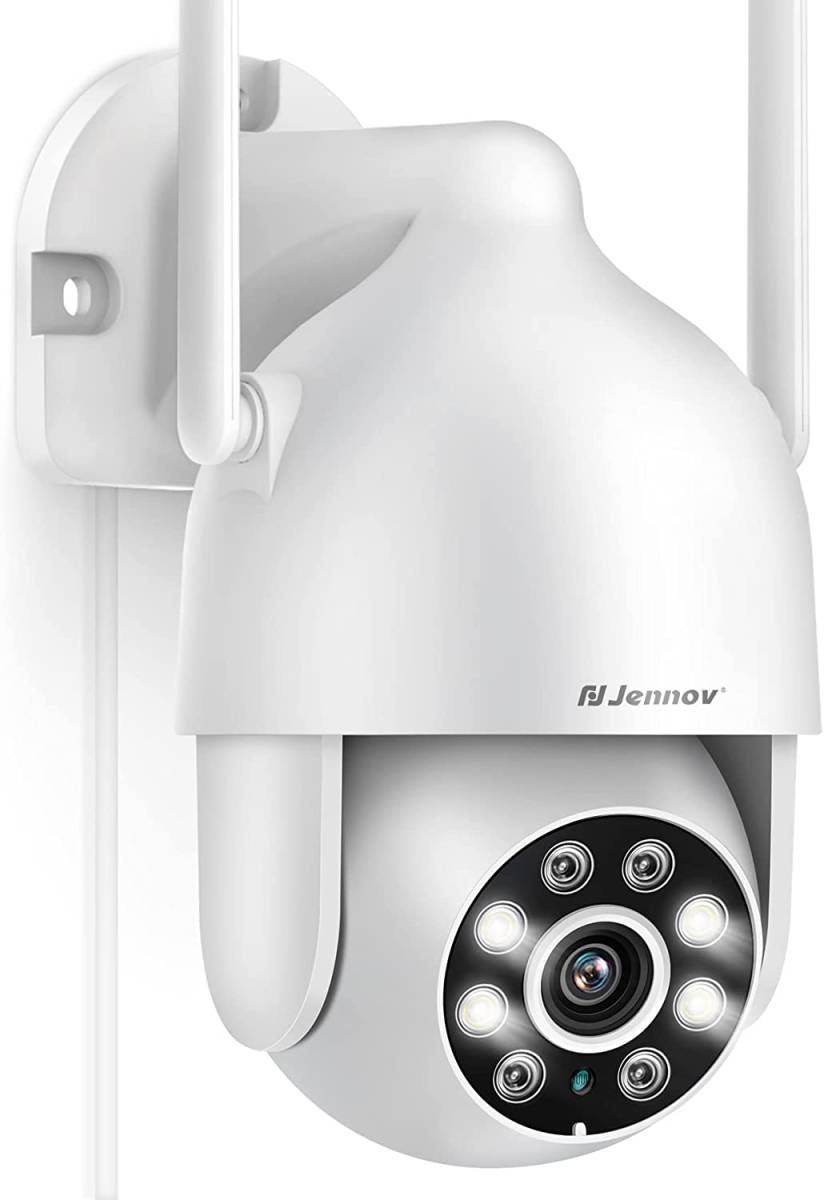 【新品】ワイヤレス防犯カメラ 屋外 300万画素1536P 人感センサー 動体検知 360度広角撮影 PTZカメラ IP66防水 日本語取説 JENNOVの画像1
