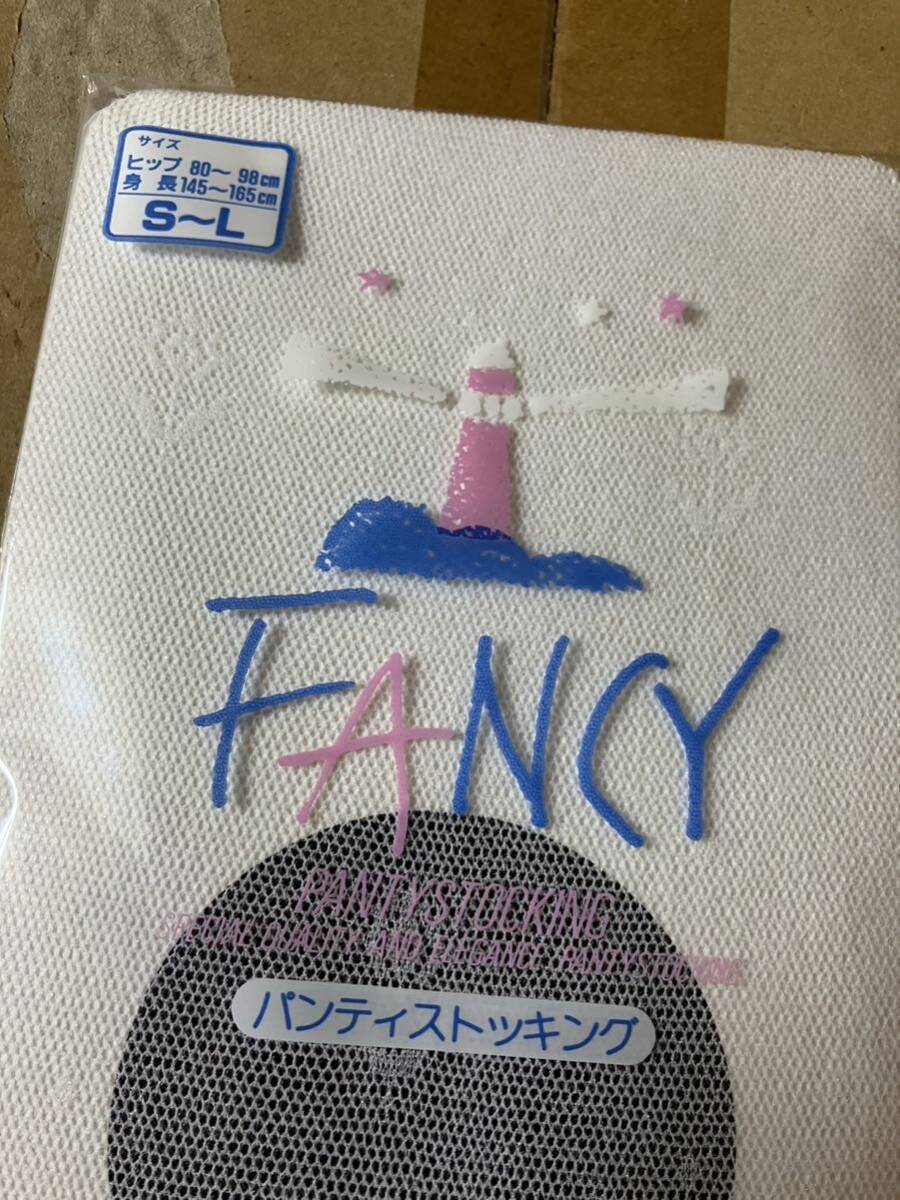 fancy panty stocking ホワイト 白 パンティストッキング ファンシー 柄 デザイン パンスト タイツ ストッキング 編み 網 国産品 の画像2