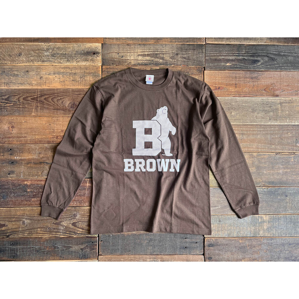 ☆ BROWN ☆ Mサイズ ☆ LONG SLEEVE T-SHIRT 長袖カットソー Tシャツ 男女兼用 カットソー 長袖Tシャツ 長袖シャツ 長袖 クルーネック_画像1