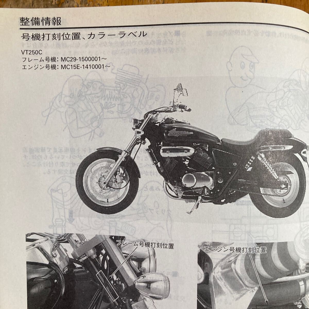 V-TWIN MAGNA サービスマニュアル  V-ツイン マグナ VT250CX (BA-MC29)  平成11年3月 比較的きれいの画像4