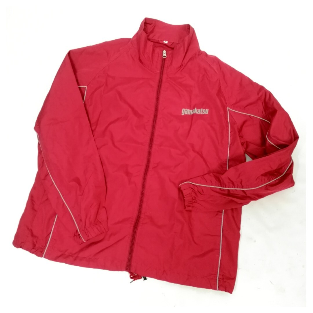  beautiful goods! not for sale * Gamakatsu Wind breaker free size red Logo print L~XL corresponding. easy size. free shipping!