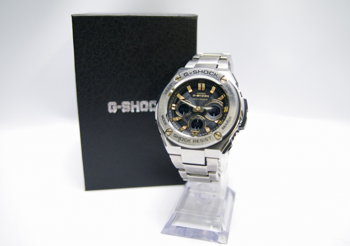 1* カシオ G-SHOCK GST-W310D G-STEEL 中古品 箱付 G-SHOCK 腕時計 メタル　タフソーラー 電波