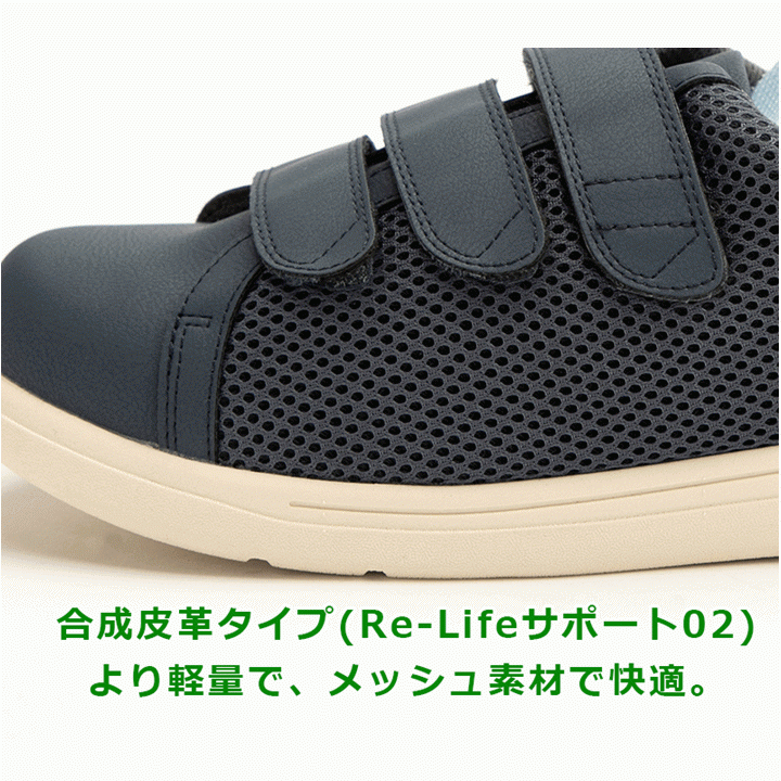 【平日15時まで即日出荷】Re-Lifeメッシュ01 7E(7503) 片足 ネイビー【装具対応 ギプス シューズ 術後 ケガ 骨折 足関節装具 外反母趾】_画像7