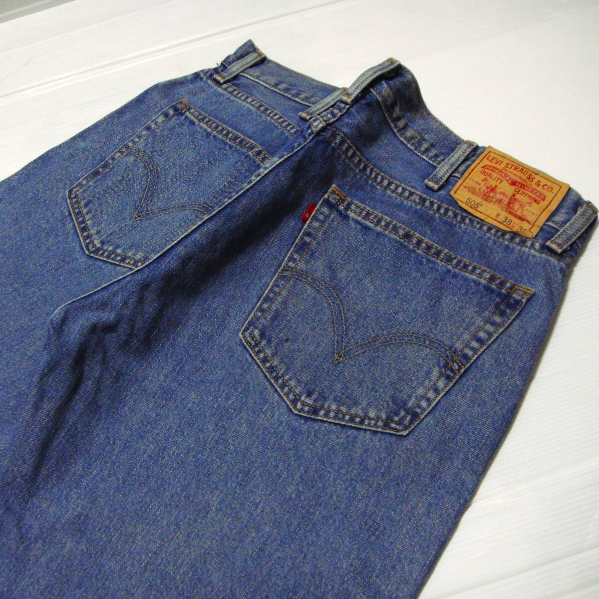 # Levi's 505-4891 little futoshi .#W[38 inch] absolute size 98cm L76cm [. hem . scrub less ] America USA old clothes N2 postage 520#501 505 W38 W40 large amount exhibition #