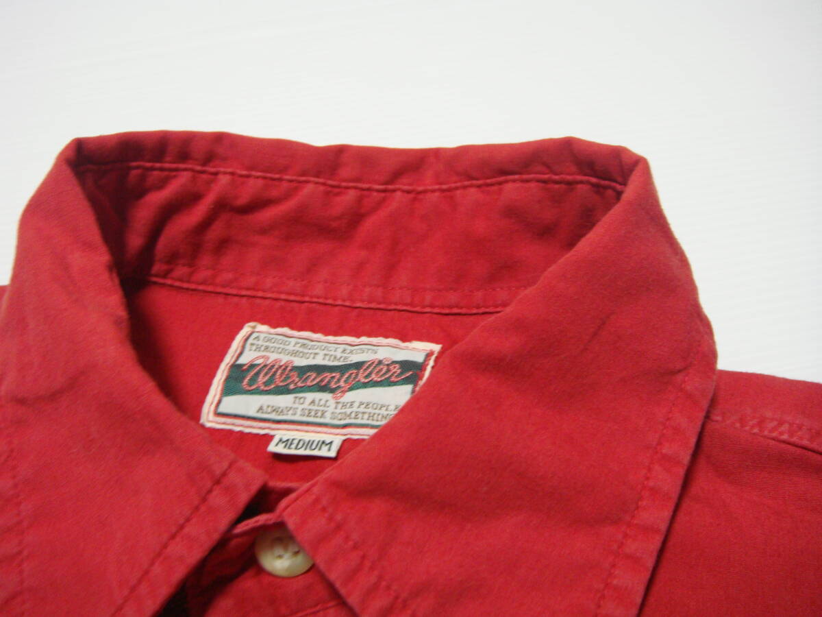 ■送料0 ^ ^ ラングラー 【 Wrangler 刺繍 ウエスタンシャツ 大きめ M 】 アメリカ USA古着 N3■ウエスタンシャツ大量出品中■の画像4