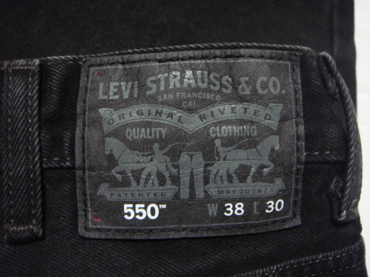 # black futoshi . buggy Levi's 550 (14.1oz thick black Denim ) # W[38 inch] absolute size 94cm L75cm # America 90s manner USA old clothes N3# postage 520