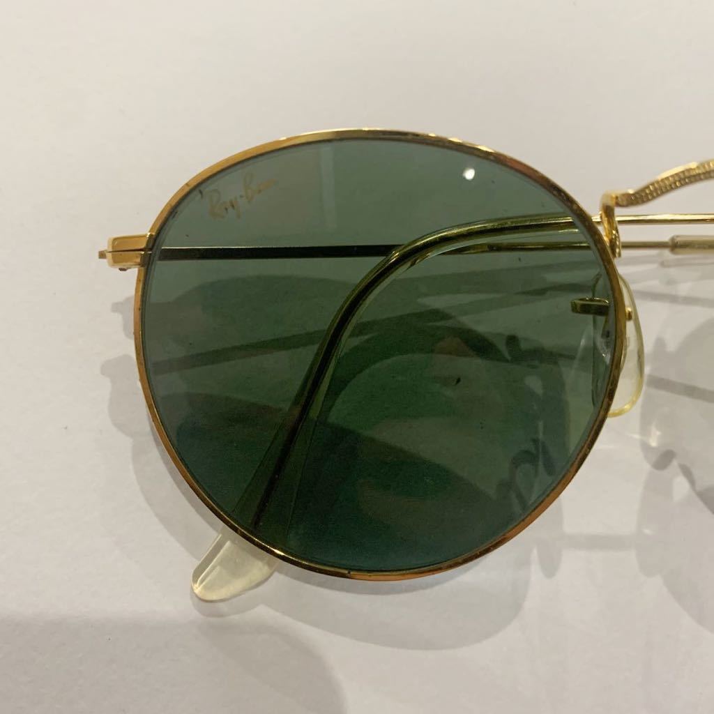 美品 B&L RAY-BANボシュロムレイバン RoundMetalラウンドメタル GOLD ゴールド VINTAGEヴィンテージ USA製サングラス 丸メガネ_画像6