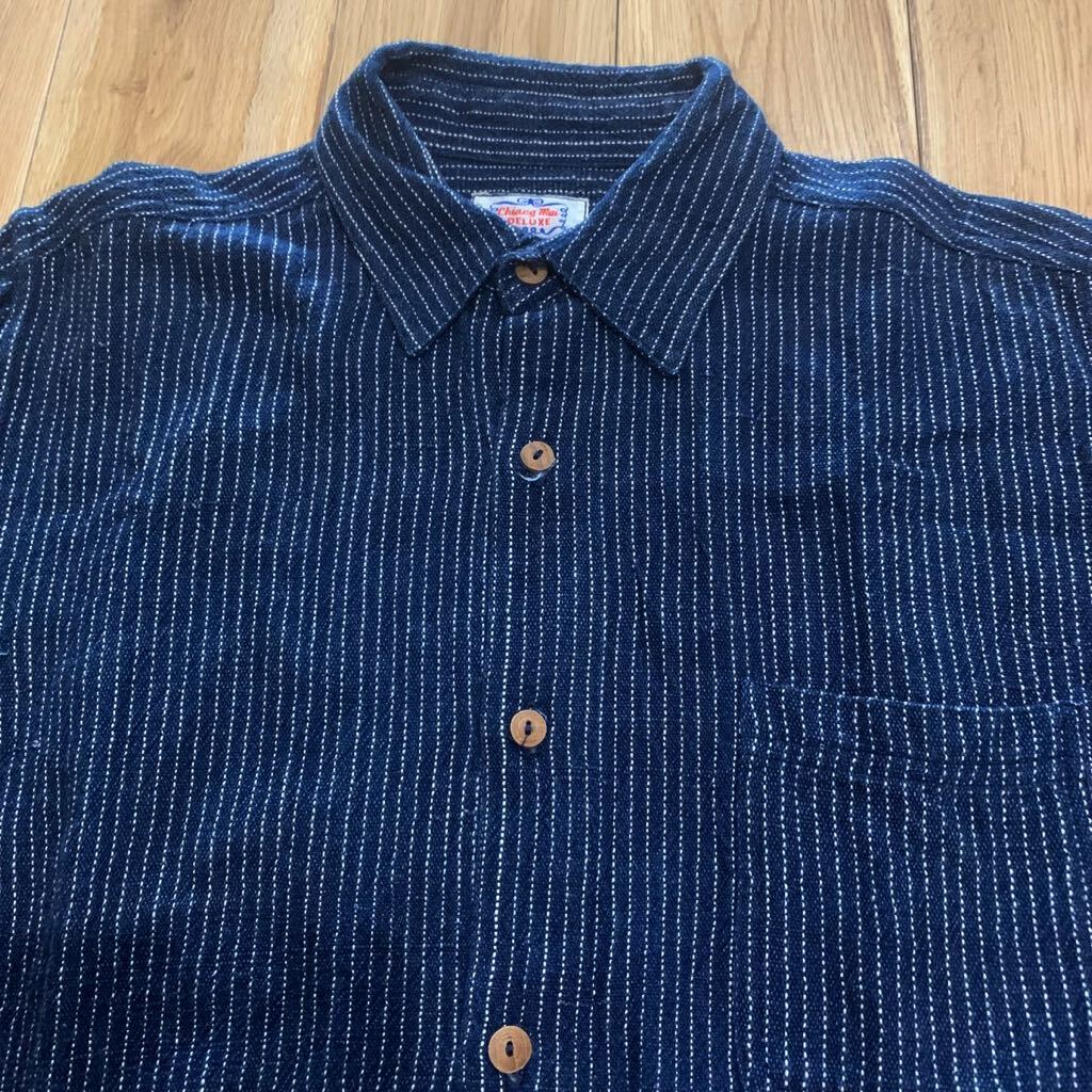 chiang mai DELUXE GAIJIN MADEgai Gin meido....H.R.MARKET long sleeve shirt indigo ... size 1