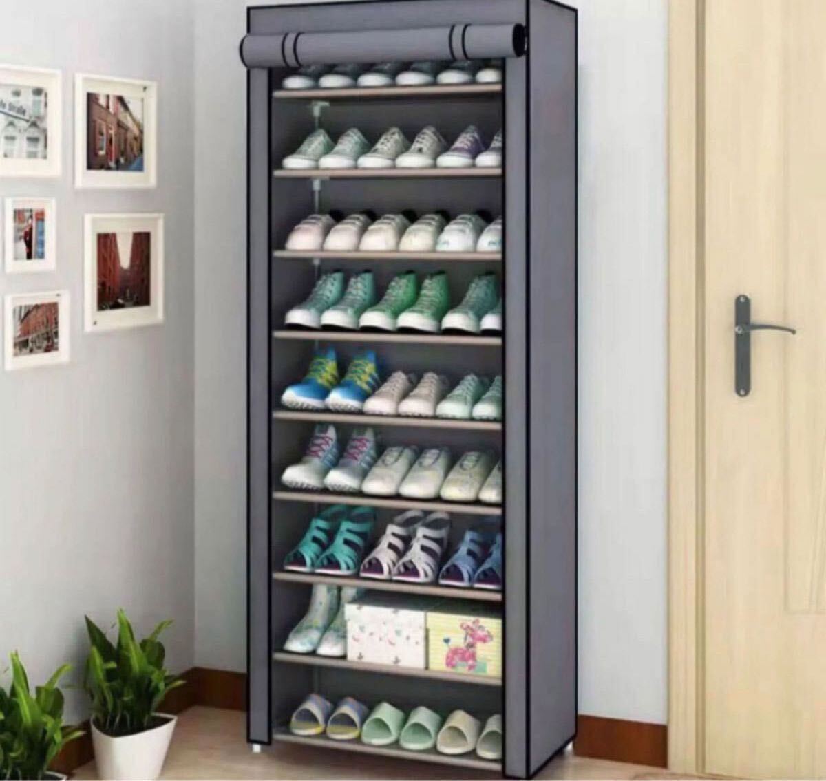 [ red ] shoes rack 27 pair 9 step shoe rack entranceway storage high capacity compact assembly shoes box shoes box red sandals 