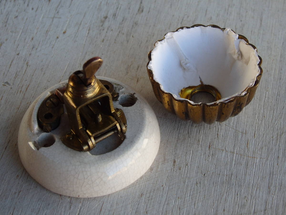 フランスアンティーク スイッチ 陶器 真鍮 アトリエ 工業系 インダストリアル 蚤の市 カフェ 古い 磁器 照明器具 北欧_画像8
