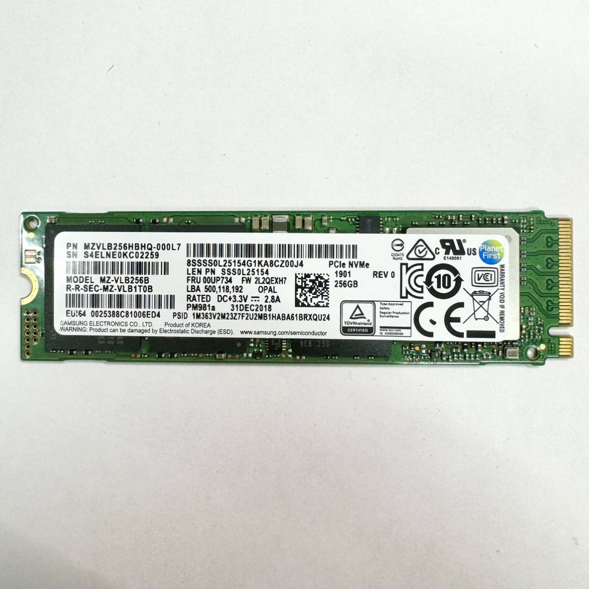 SAMSUNG 256GB M.2 SSD MZ-VLB256B PCIe NVMe OPAL 内蔵SSD サムスン_画像1