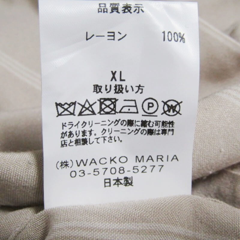 WACKO MARIA Wacko Maria long sleeve shirt 23FW-WMS-OC06 STRIPED OPEN COLLAR SHIRT L/S TYPE-2 beige XL 27105250
