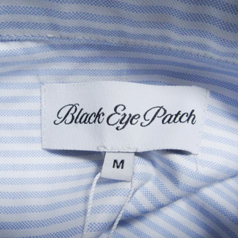 未使用 BlackEyePatch ブラックアイパッチ 長袖ボタンダウンシャツ BEPSS22TP24 22SS Emblem B.D.SHIRT コットン STRIPE M 27105237_画像7