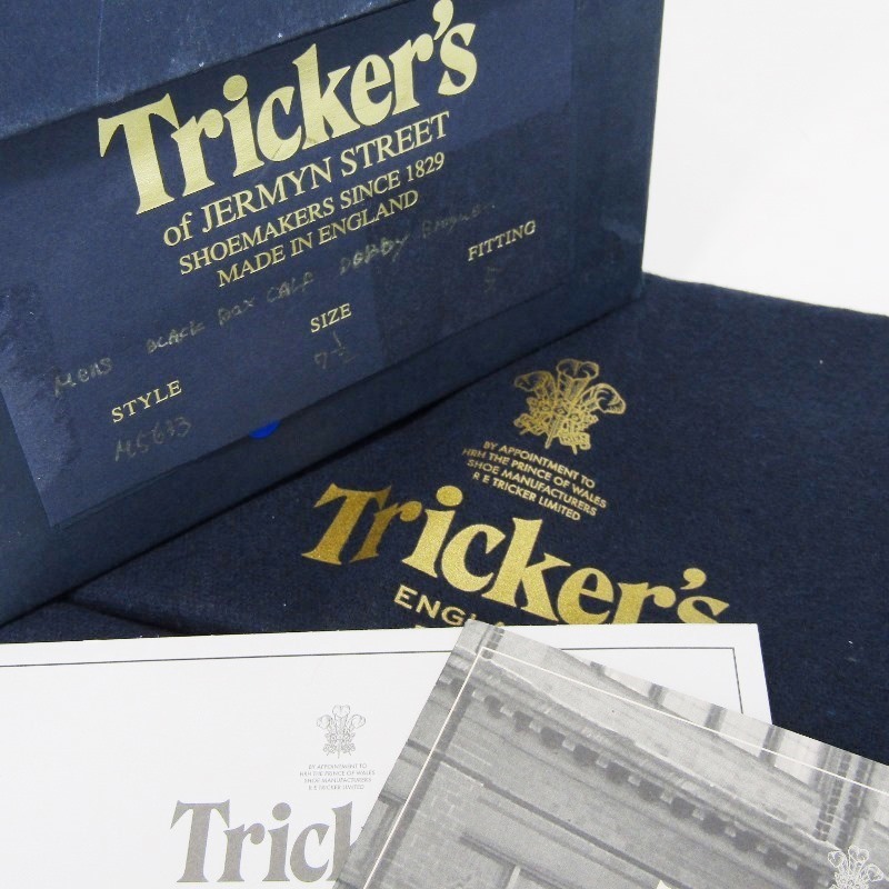 未使用 Tricker's トリッカーズ UK7.5 カントリーシューズ 5633/67 BOURTON ボックスカーフ バートン ブラック 黒 24002758_画像9