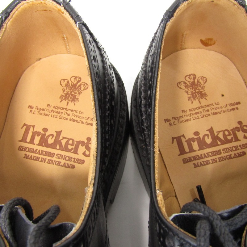 未使用 Tricker's トリッカーズ UK7.5 カントリーシューズ 5633/67 BOURTON ボックスカーフ バートン ブラック 黒 24002758_画像4