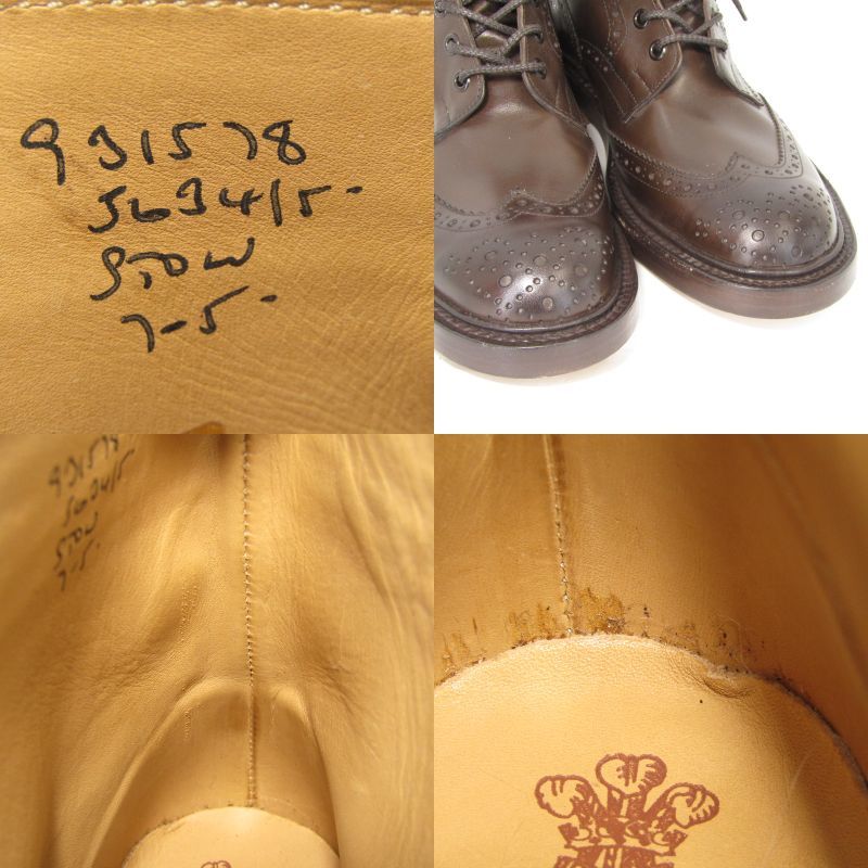 未使用 Tricker's トリッカーズ UK7 カントリーブーツ 5634/5 STOW ストウ ブローグブーツ レザーソール エスプレッソ 35003030_画像6