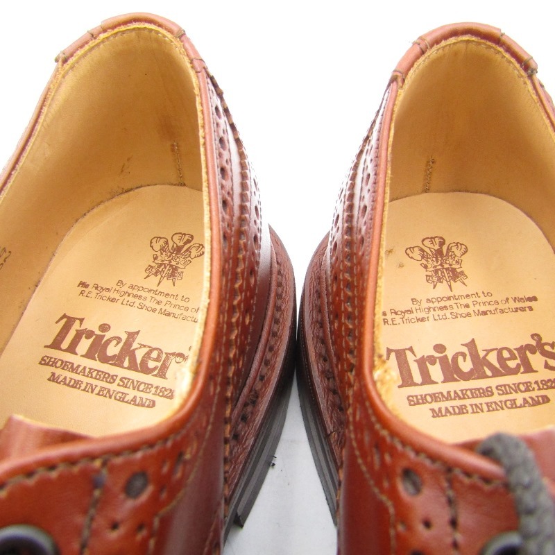 未使用 Tricker's トリッカーズ UK8 カントリーシューズ 5633/39 BOURTON ウィングチップ 外羽根 マロンアンティーク 35003036_画像5