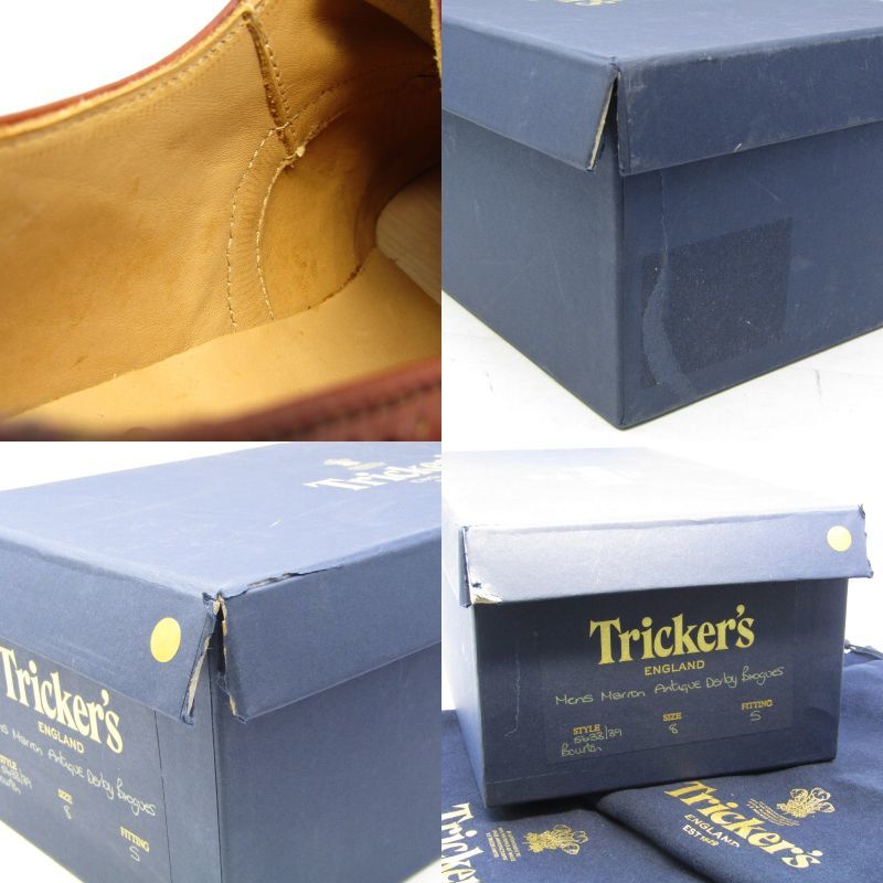 未使用 Tricker's トリッカーズ UK8 カントリーシューズ 5633/39 BOURTON ウィングチップ 外羽根 マロンアンティーク 35003036_画像9
