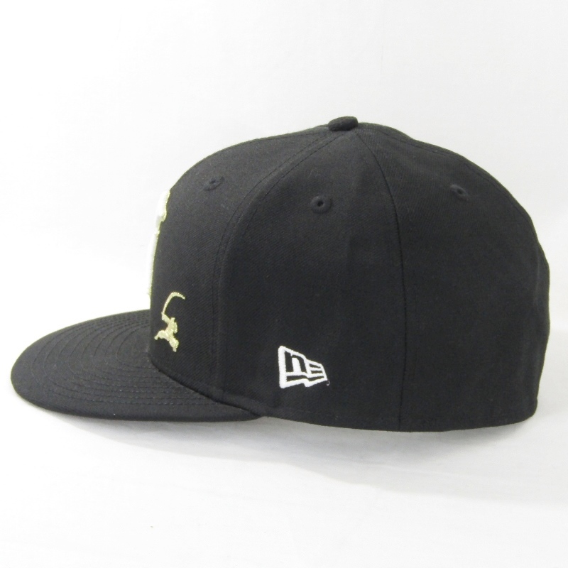 美品 NEW ERA ニューエラ ベースボールキャップ 59FIFTY ONSPOTZ 別注 SAMURAI 侍ジャパン ブラック 黒 7 5/8 22000364の画像2