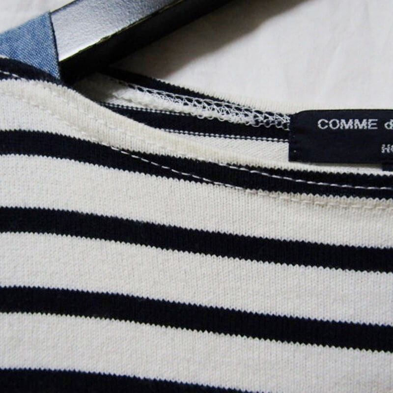 COMME des GARCONS HOMME コムデギャルソン オム 長袖Tシャツ HG-T041 ボーダー コットン 日本製 ホワイト 白 XS 27105362_画像5