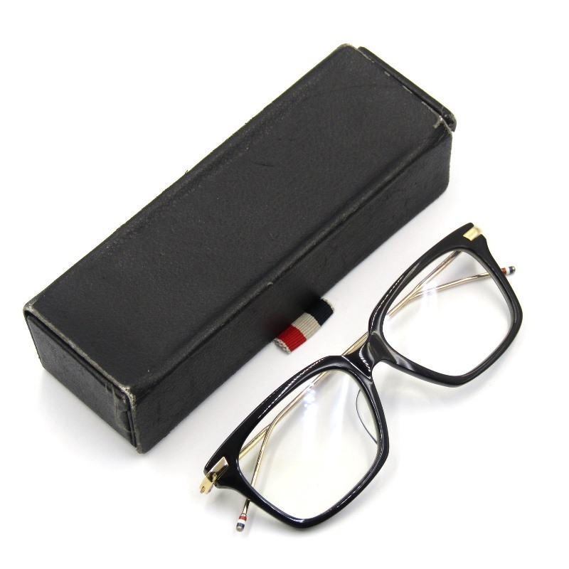 THOM BROWNE トムブラウン メガネフレーム TB-701-A-BLK-GLD-53 ウェリントン ブラック/ゴールド 50017524_画像1