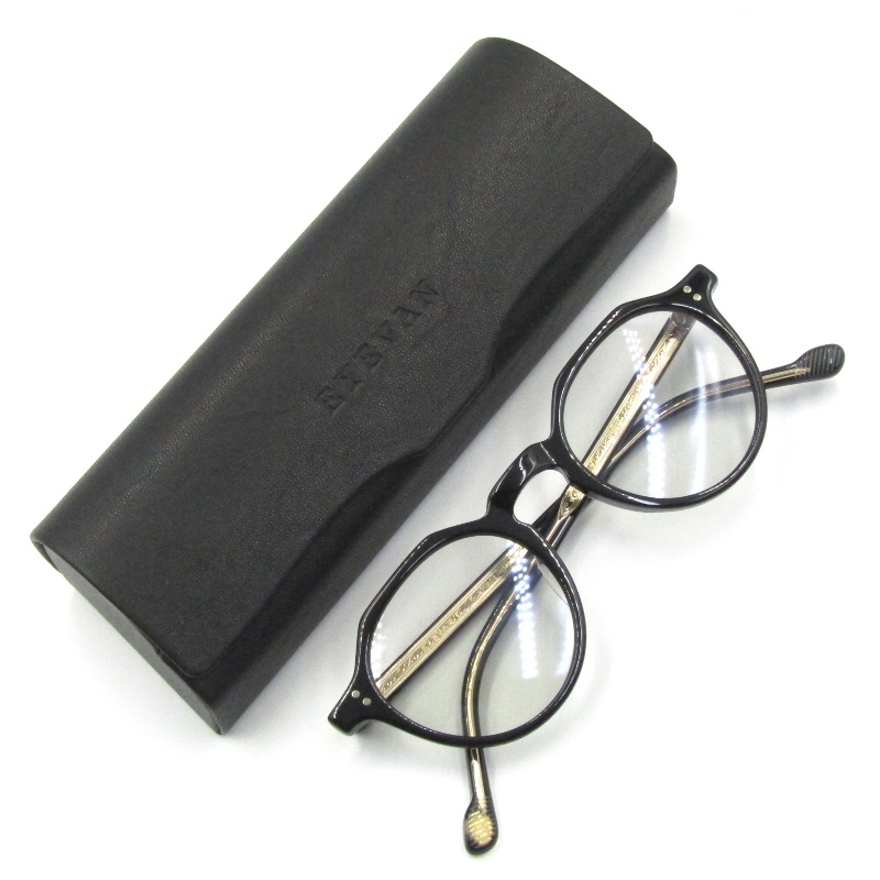 未使用 EYEVAN アイヴァン サングラス Attache 47 SUN アタッシュ クラウンパント 日本製 PBK ピアノブラック 65005707_画像1