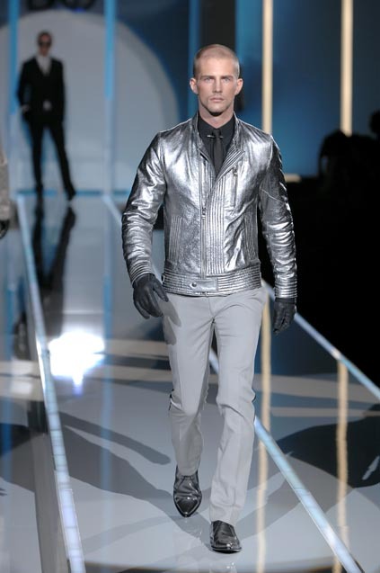 2007 DOLCE&GABBANA SILVER LAMB LEATHER ASTRO JACKET 48 ドルチェ&ガッバーナ シルバー ラム レザー アストロ ジャケット FW07 07AW_画像9