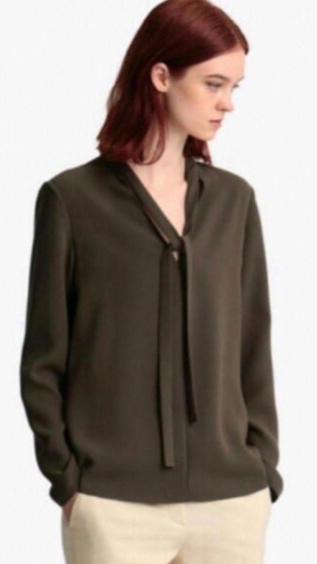 Theory 20aw セオリープルオーバーボウタイブラウスS 白0308211 Theory 20aw セオリープルオーバーボウタイブラウスS 白0308211