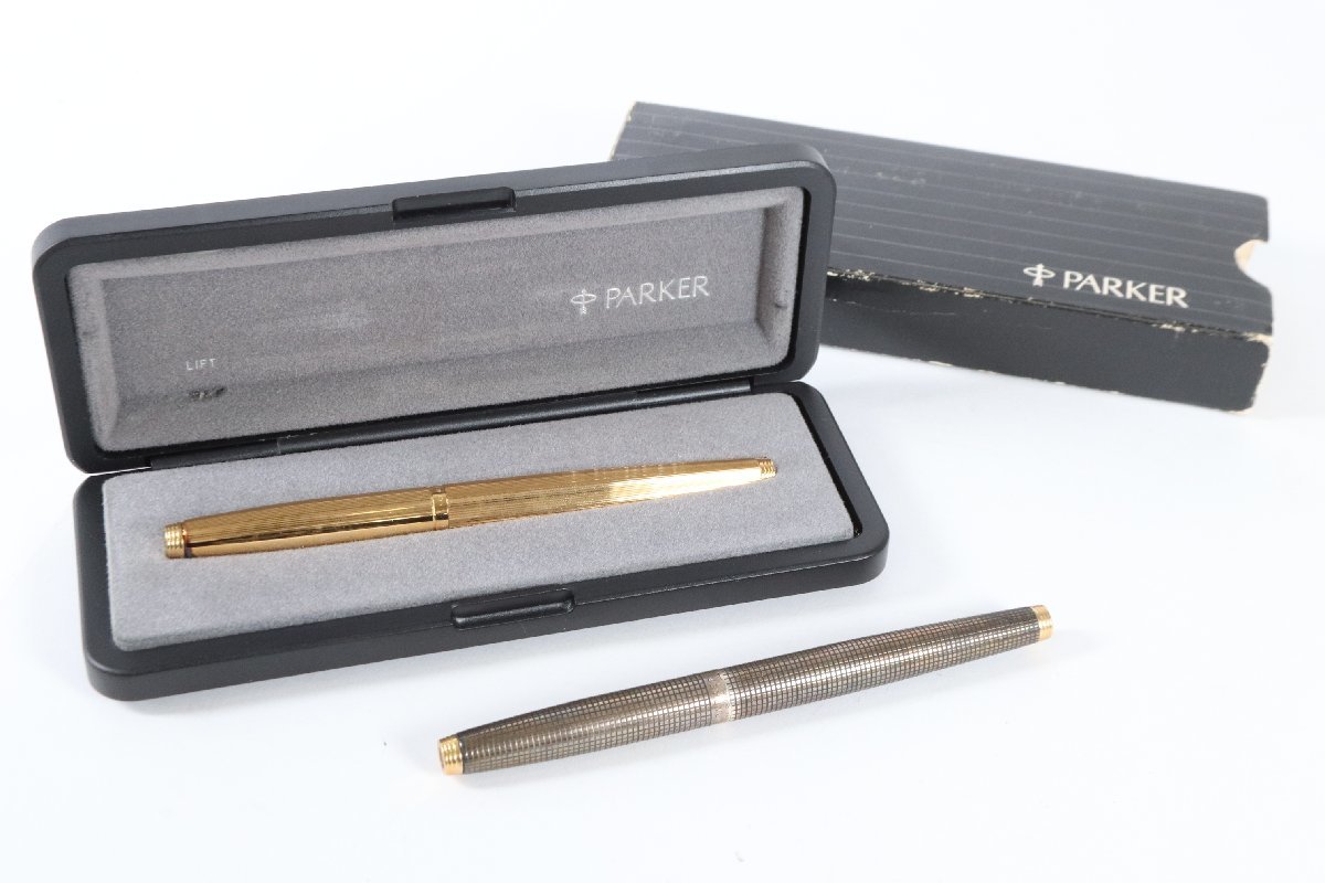 【2点】 PARKER パーカー ペン先 585M ゴールド STERLING CAP&BARREL スターリング ペン先 14K シルバー 万年筆 筆記用具 1263-RM_画像1